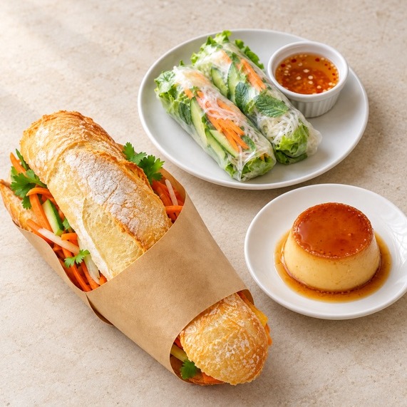 BANH MI CON ENTRADA + POSTRE